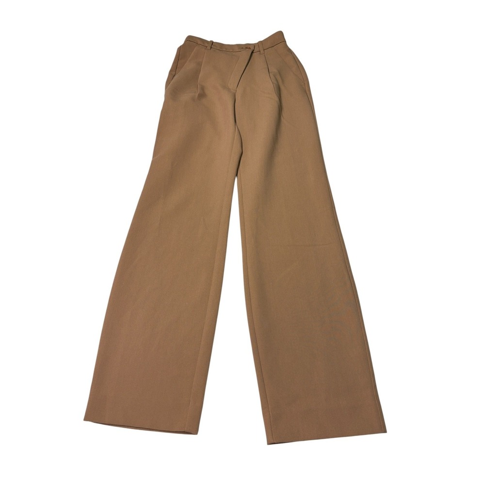 Abercrombie‎ & Fitch Sloane Tailored Wide Leg Pants Brown Tan Rise Womens 25X32